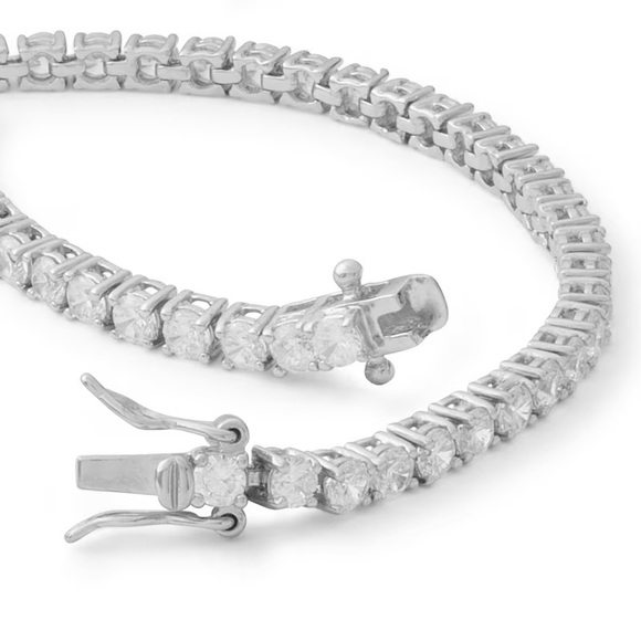 Cubic zirconia real silver tennis bracelet - Picture 4 of 6